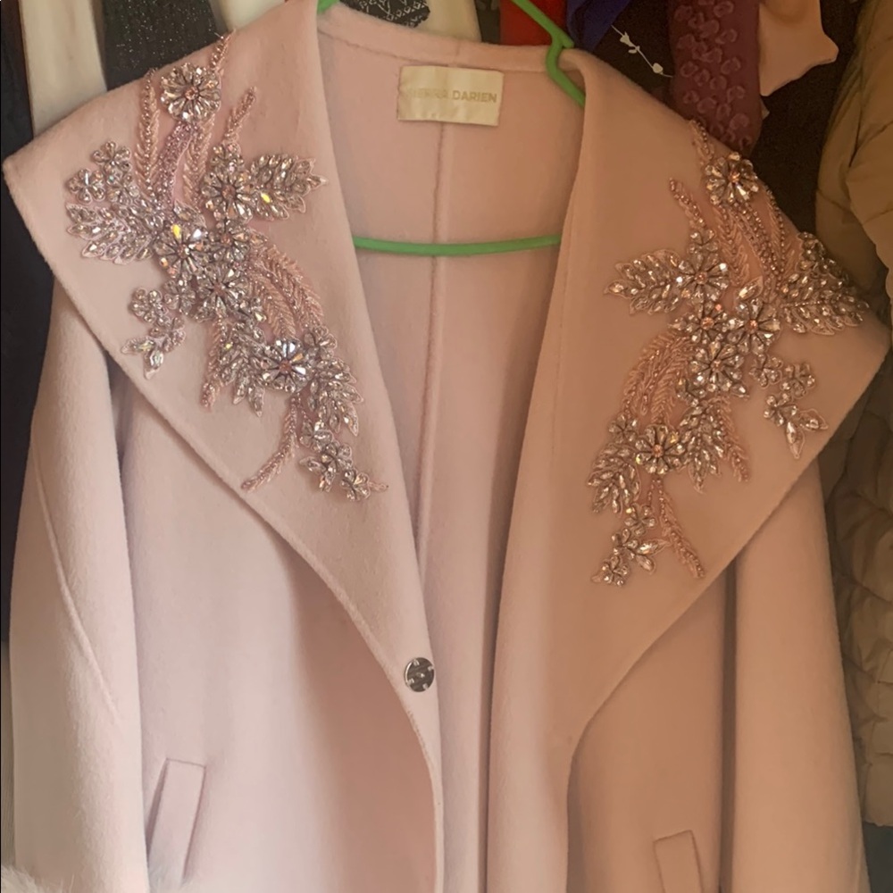 Pink Embellished Cape with Ornate Detailing
